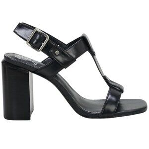 Vince Camuto Women's Clarissa City Sandals block Heel Black Leather New 9.5